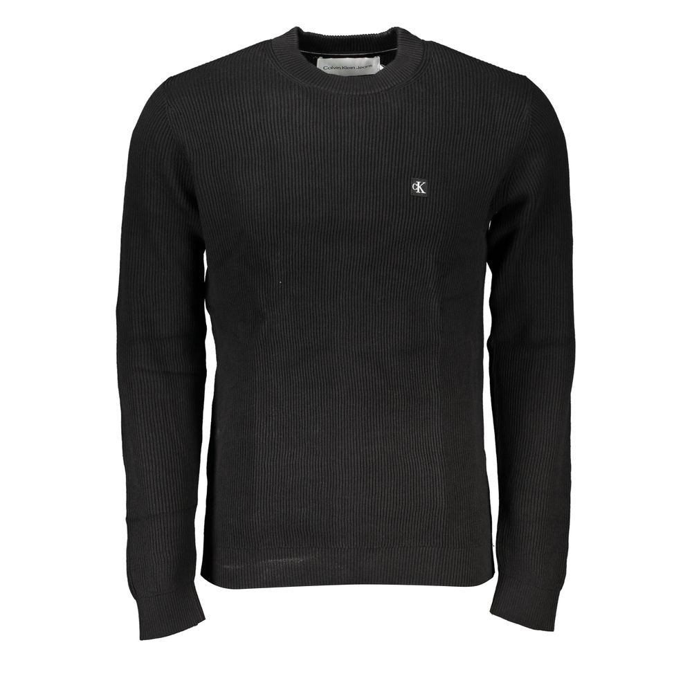 Eleganter schwarzer Rundhalspullover mit Logo
