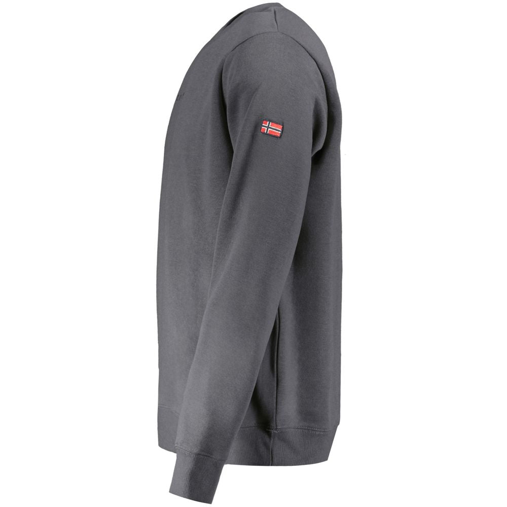 Grauer Baumwollpullover für Herren