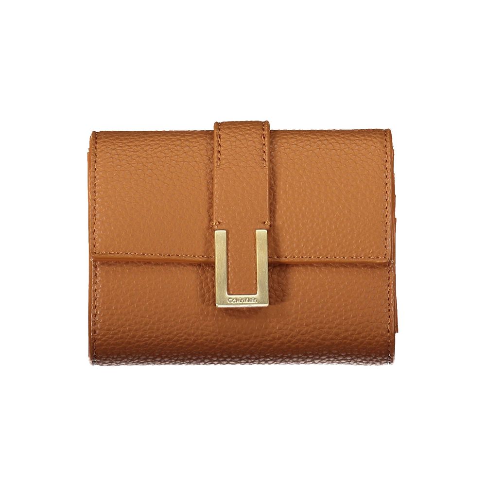 Braune Damenbrieftasche aus Polyester