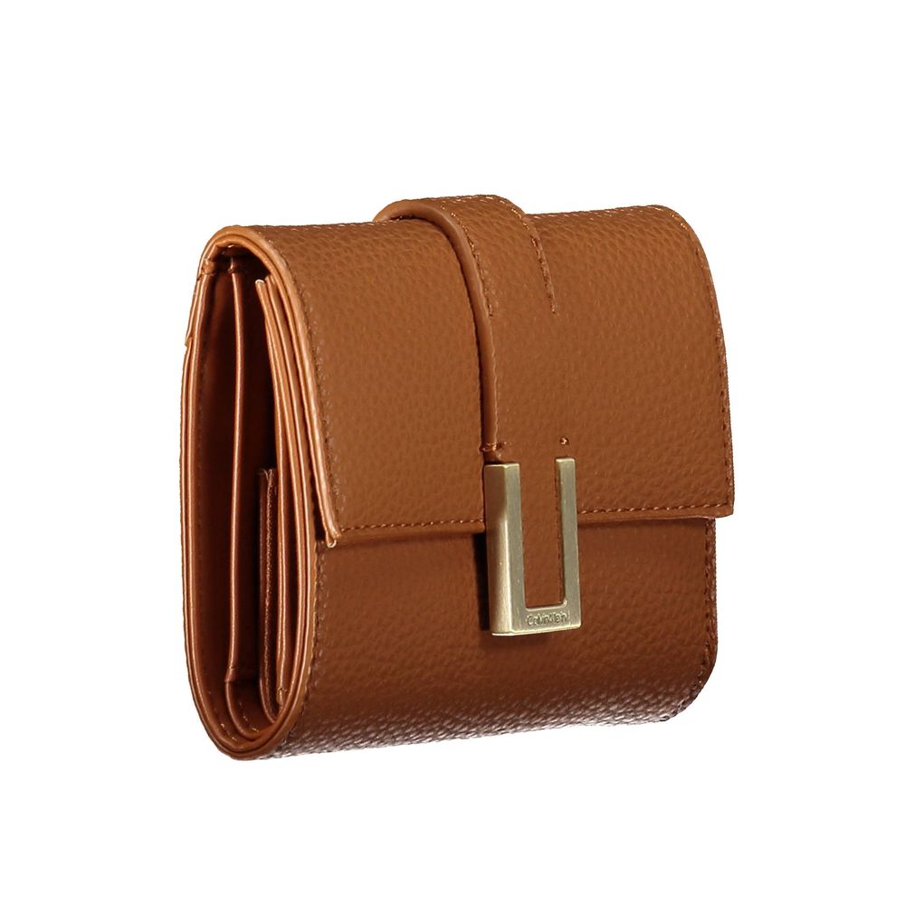 Braune Damenbrieftasche aus Polyester