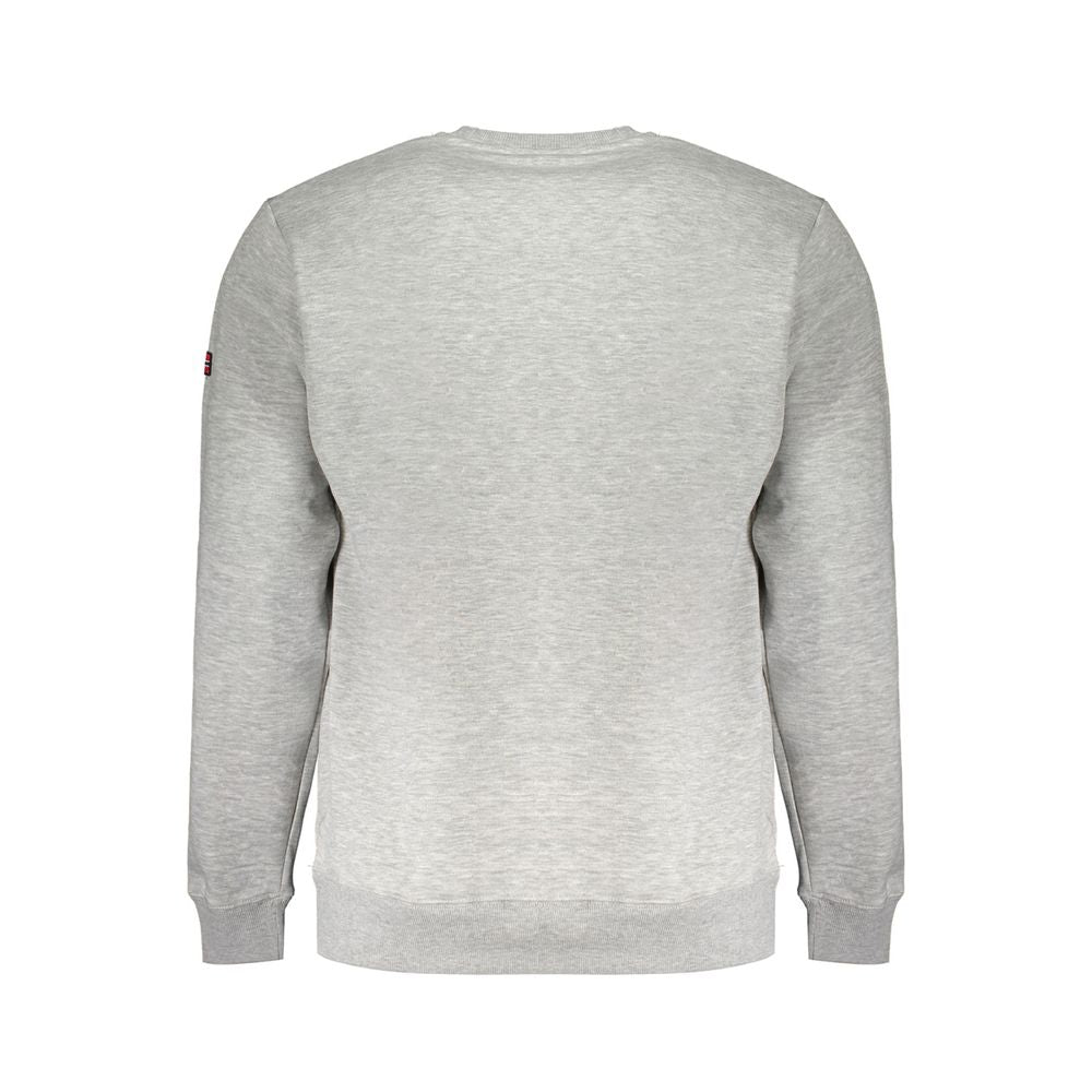Grauer Baumwollpullover für Herren