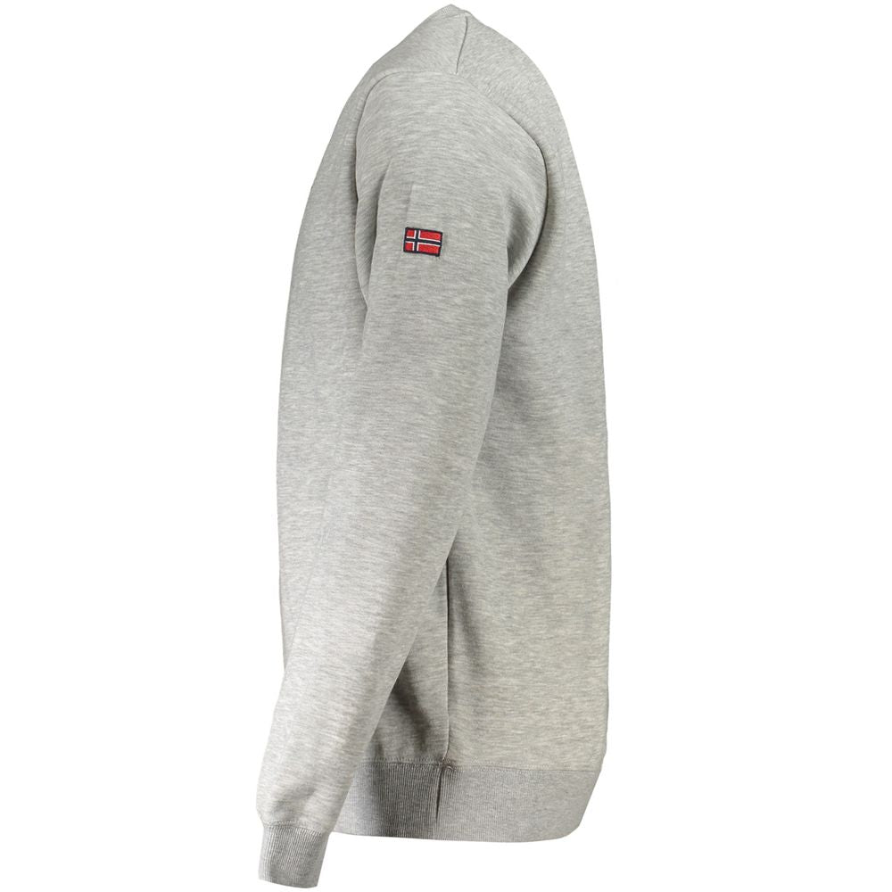 Grauer Baumwollpullover für Herren