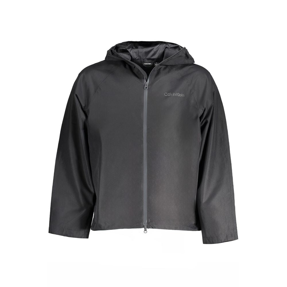 Schwarze Polyesterjacke