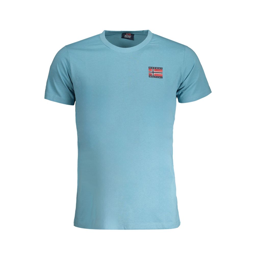 Hellblaues Herren-T-Shirt aus Baumwolle