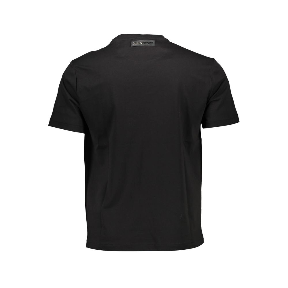 Schwarzes Herren-T-Shirt aus Baumwolle