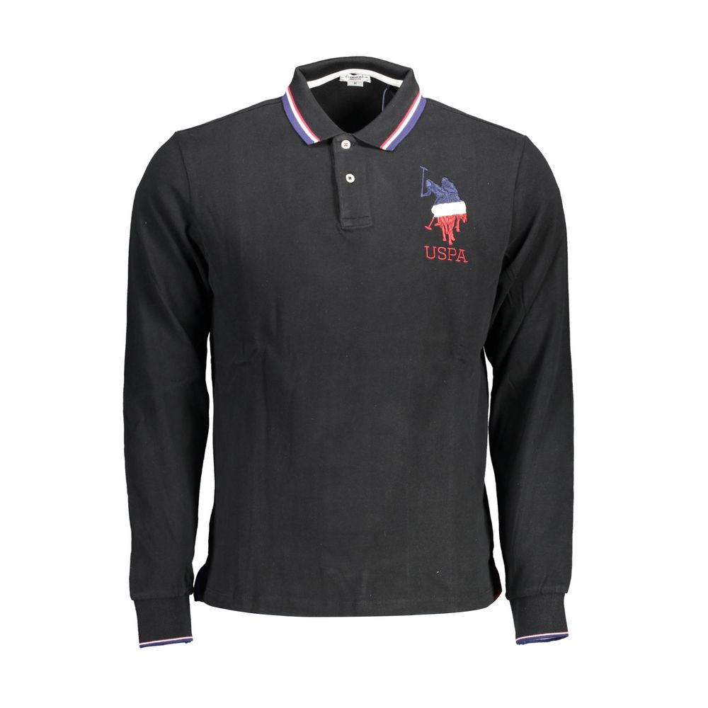 Schwarzes Herren-Poloshirt aus Baumwolle