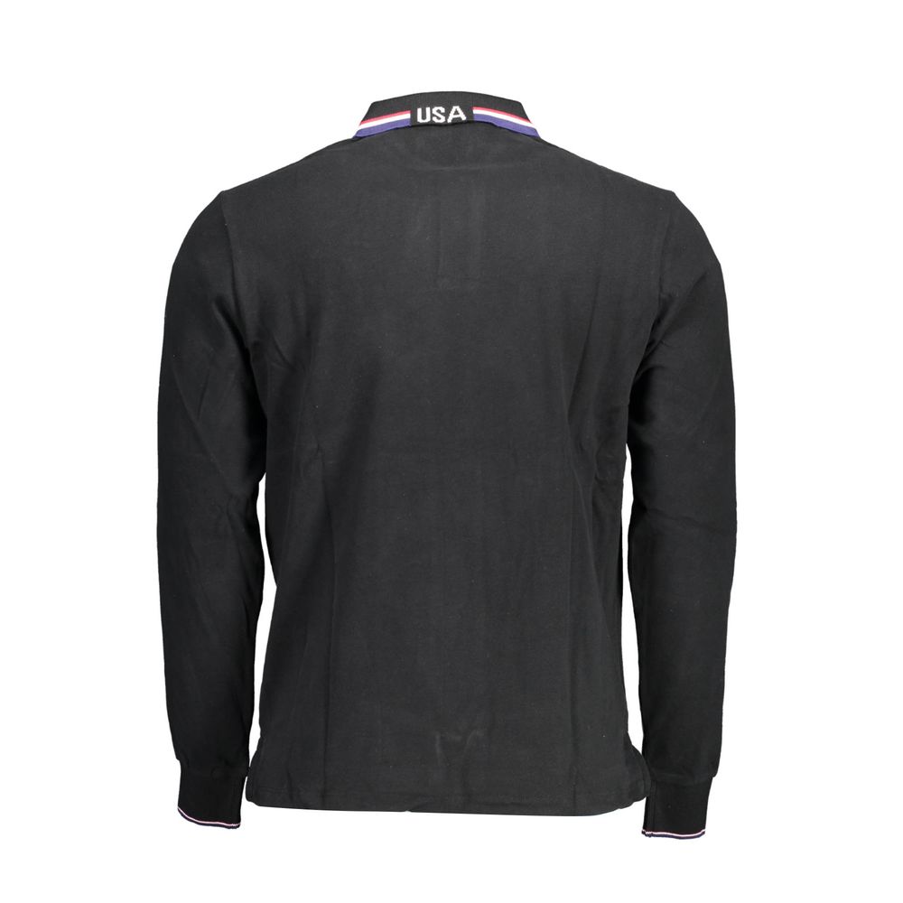Schwarzes Herren-Poloshirt aus Baumwolle