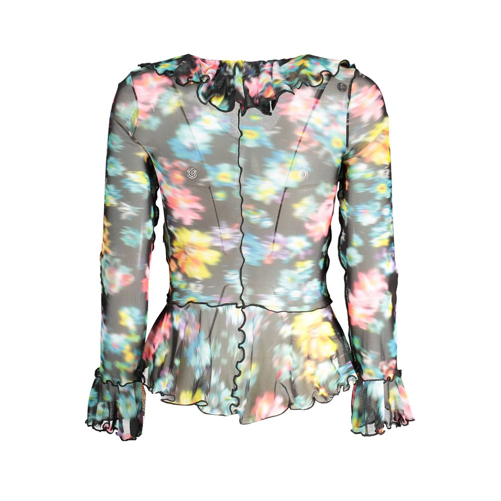 Schwarzes Polyester-T-Shirt für Damen