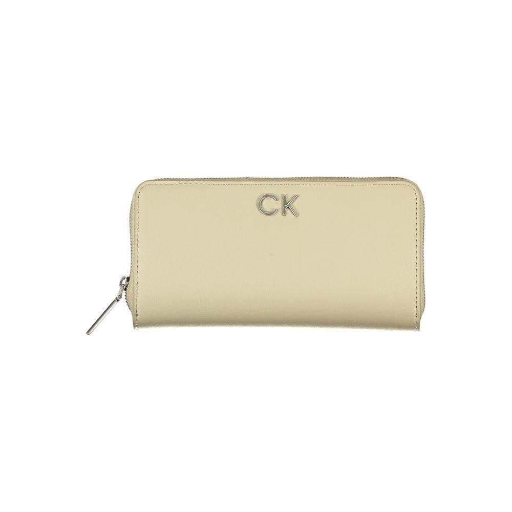 Elegante beige Geldbörse mit Reißverschluss und RFID-Blockierung