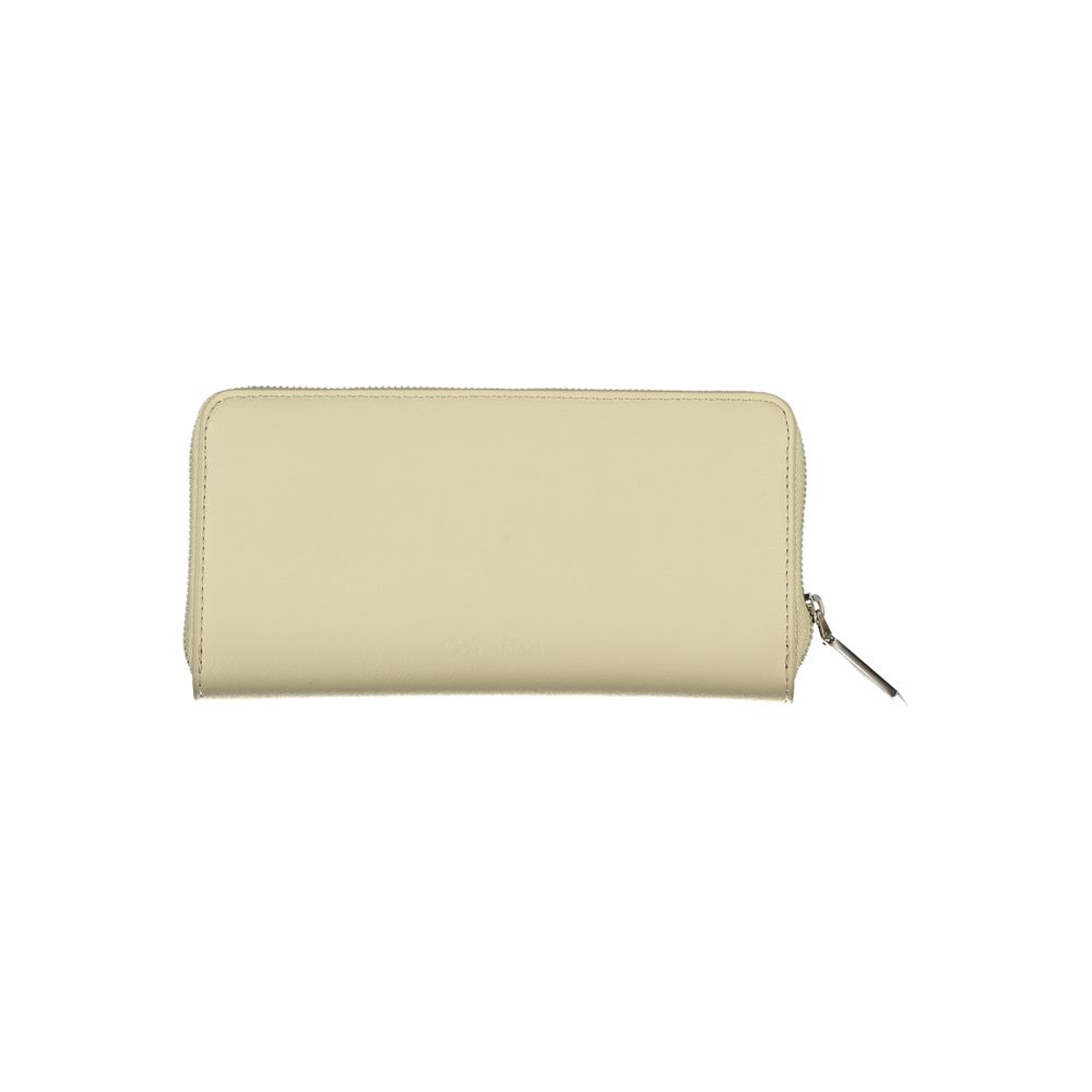Elegante beige Geldbörse mit Reißverschluss und RFID-Blockierung