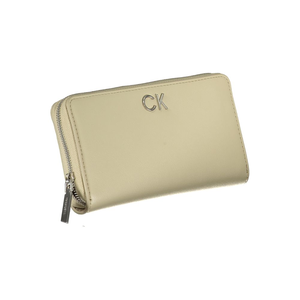 Elegante beige Geldbörse mit Reißverschluss und RFID-Blockierung