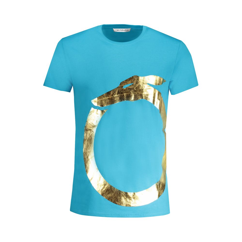 Hellblaues Herren-T-Shirt aus Baumwolle