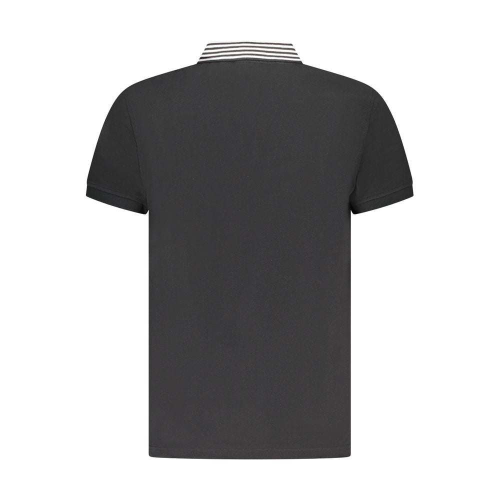 Schwarzes Herren-Poloshirt aus Baumwolle