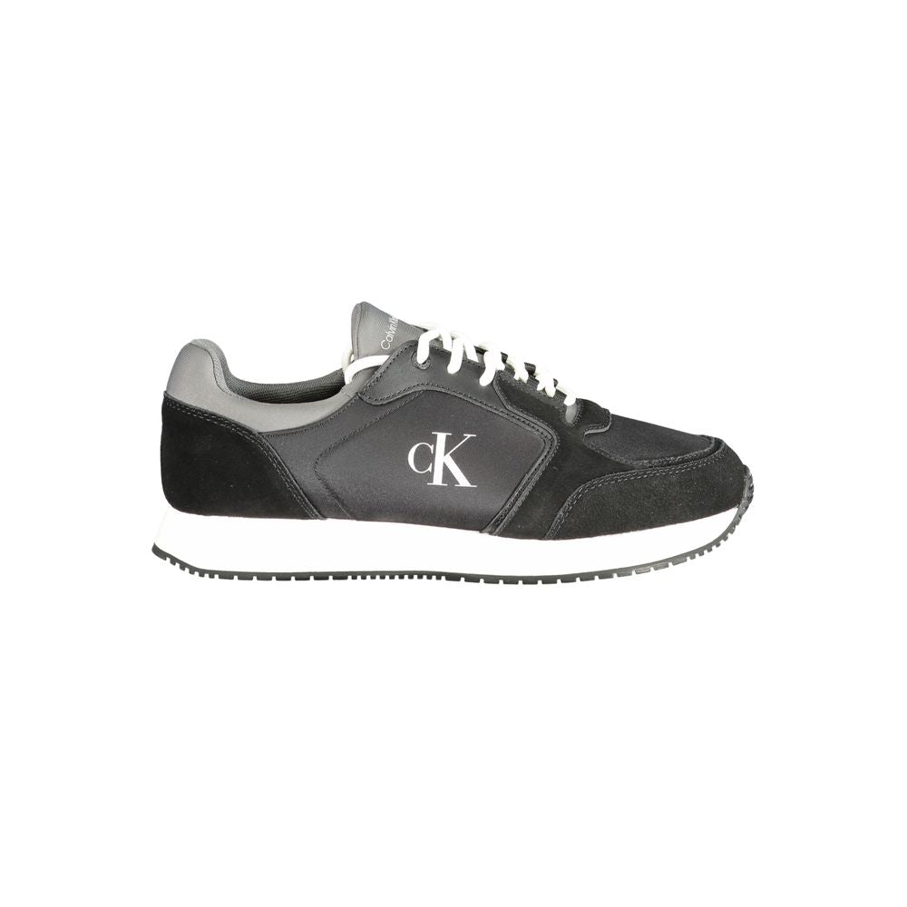 Schwarze Leder Herren Sneaker
