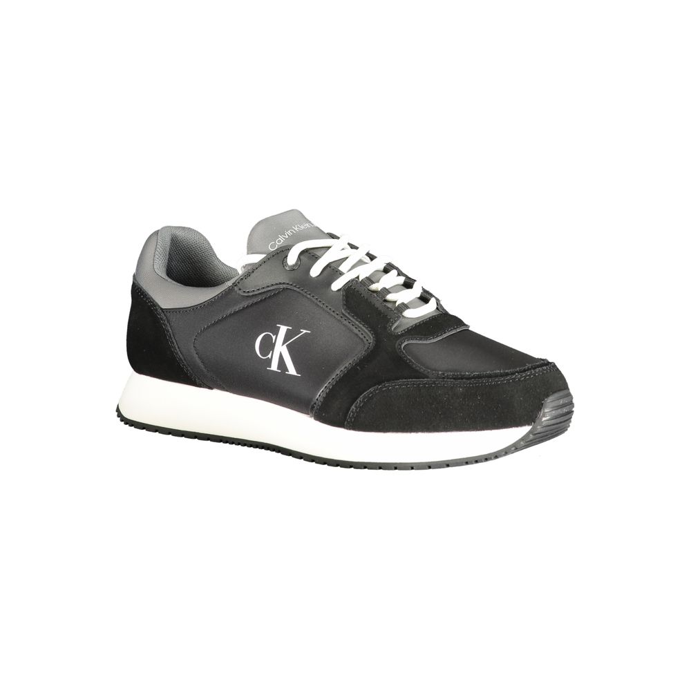 Schwarze Leder Herren Sneaker