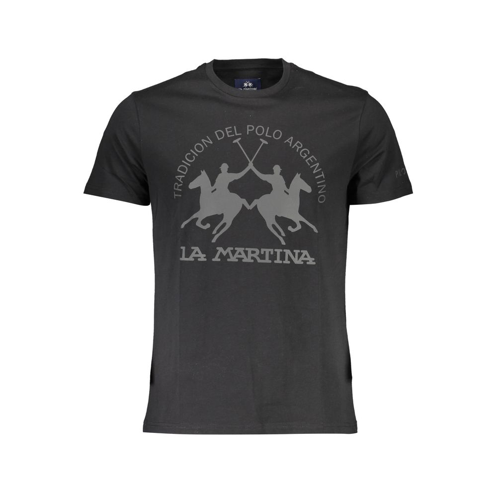 Schwarzes Herren-T-Shirt aus Baumwolle