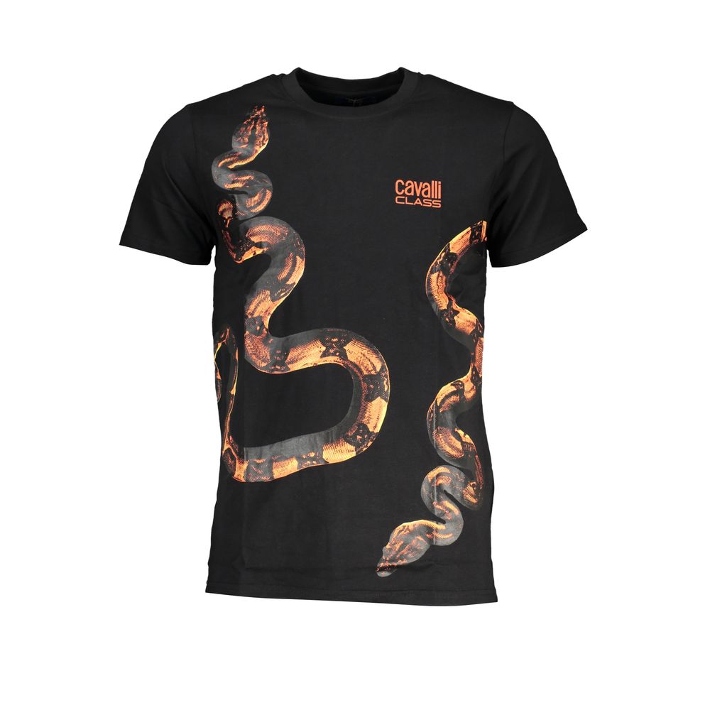 Schwarzes Baumwoll-T-Shirt