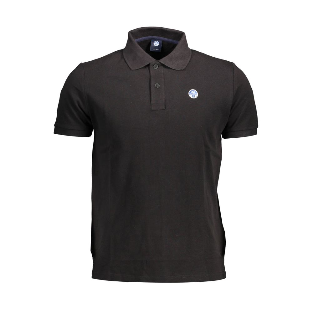 Schwarzes Herren-Poloshirt aus Baumwolle