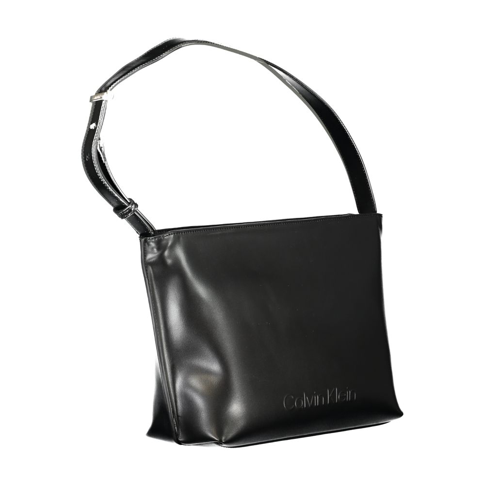 Schwarze Polyester Damen Handtasche