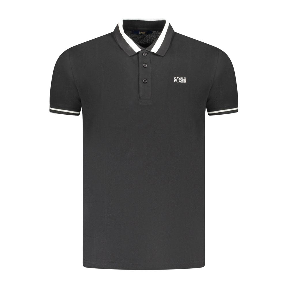 Schwarzes Herren-Poloshirt aus Baumwolle