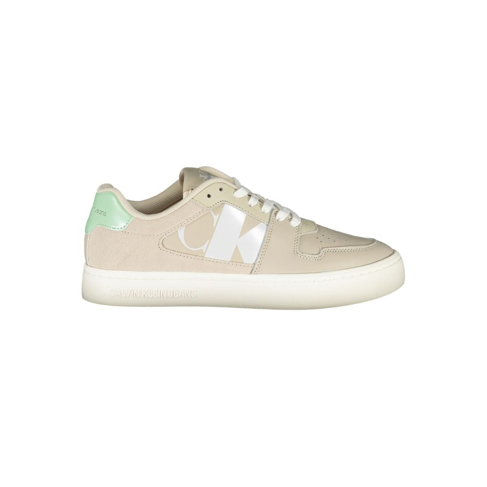 Beigefarbener Polyester-Sneaker