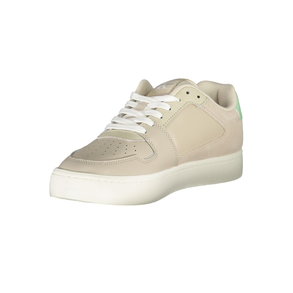 Beigefarbener Polyester-Sneaker