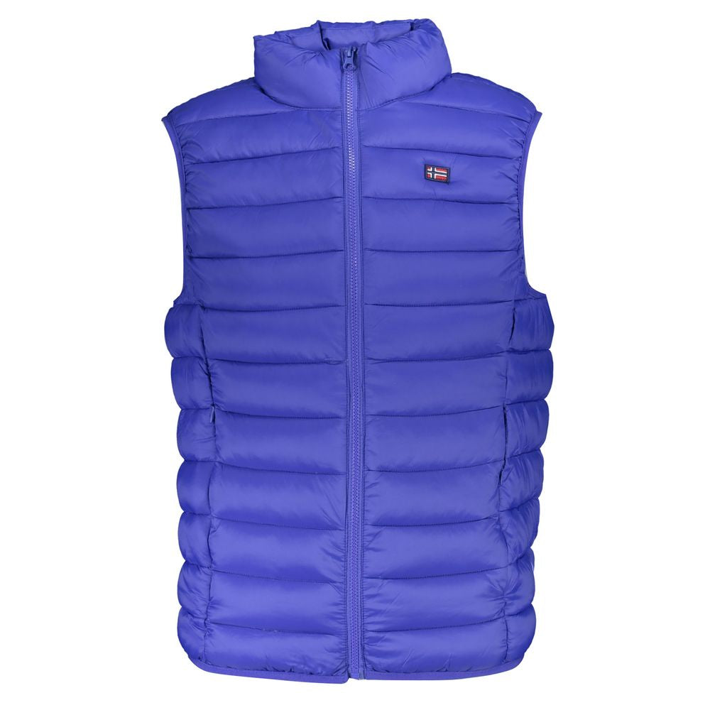Elegante ärmellose blaue Jacke