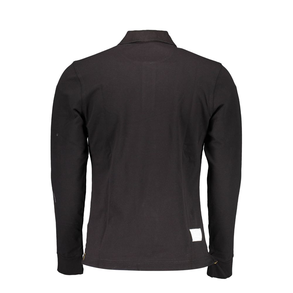 Elegantes langärmliges schwarzes Polo für Herren