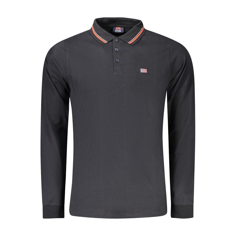 Schwarzes Herren-Poloshirt aus Baumwolle