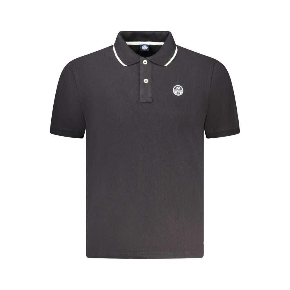 Schwarzes Herren-Poloshirt aus Baumwolle