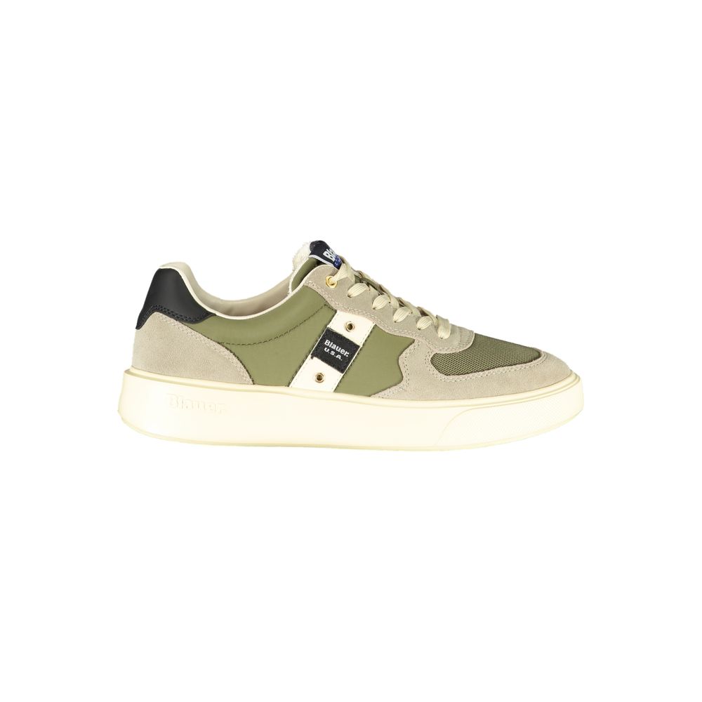 Grüne Leder Herren Sneaker