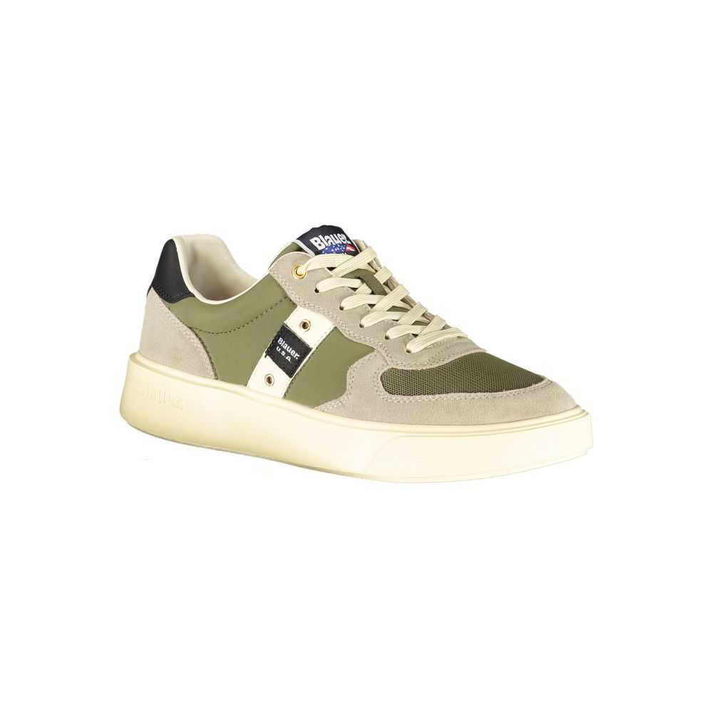 Grüne Leder Herren Sneaker