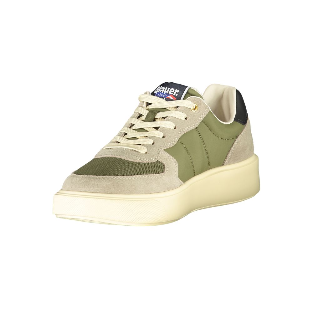 Grüne Leder Herren Sneaker