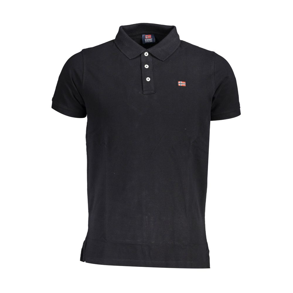 Schwarzes Herren-Poloshirt aus Baumwolle