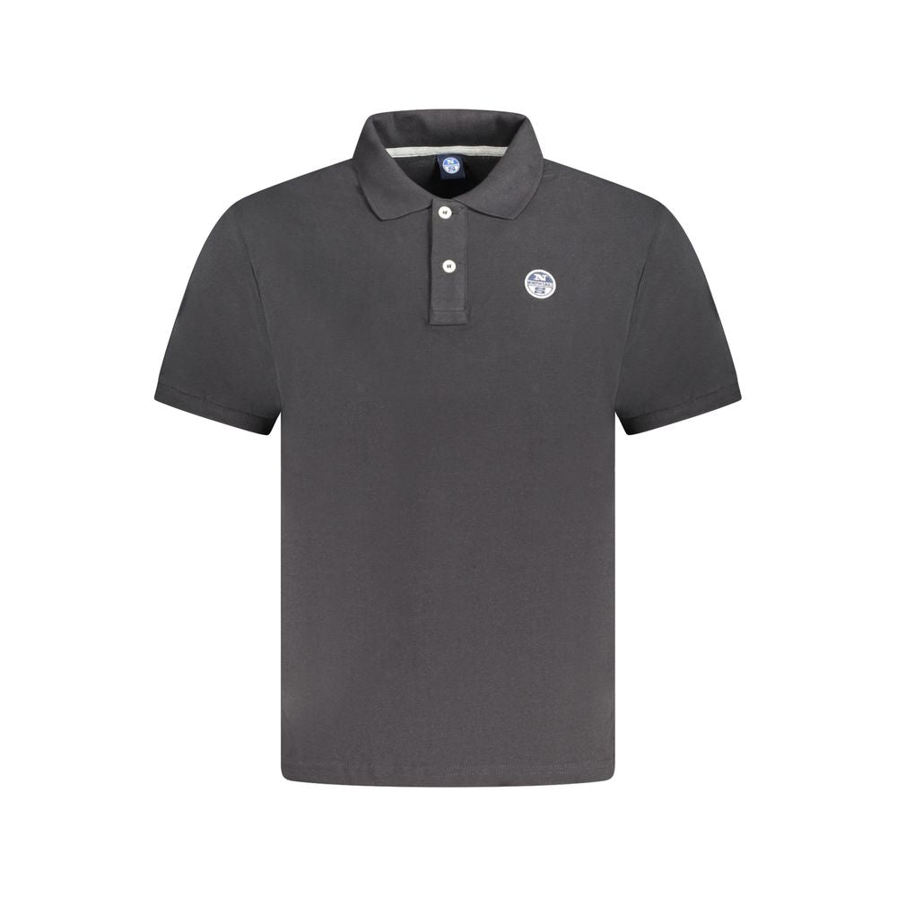 Schwarzes Herren-Poloshirt aus Baumwolle