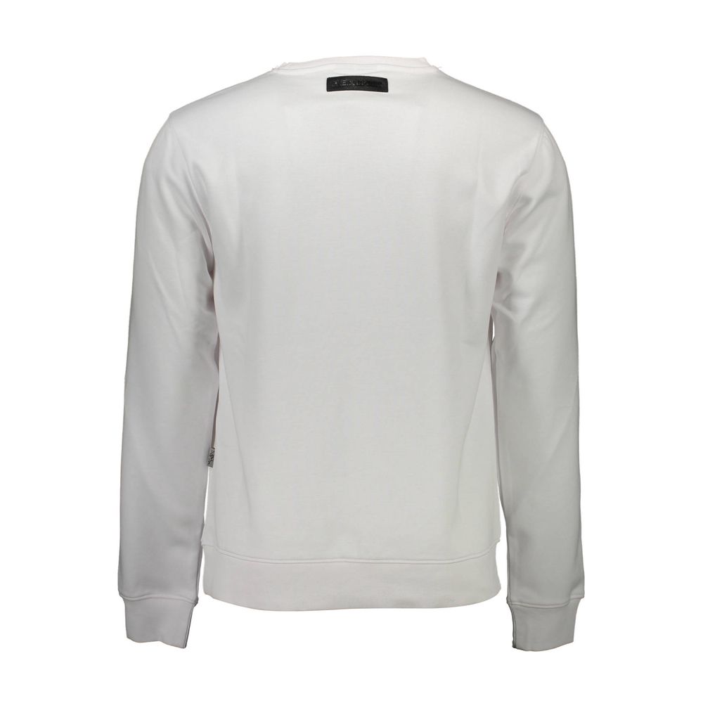 Weißer Baumwollpullover für Herren
