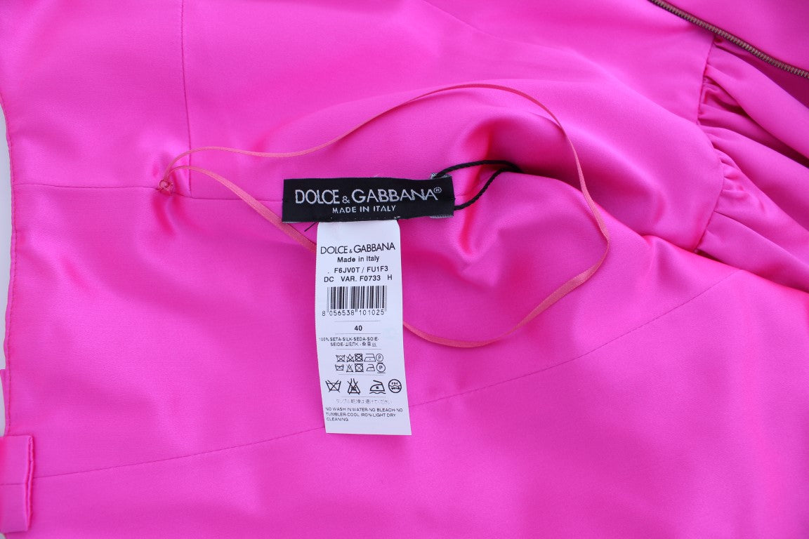 Rosa langes Etui-Ballkleid aus Seide