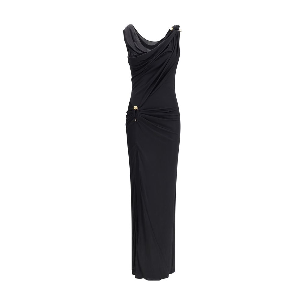 Langes drapiertes Jerseykleid