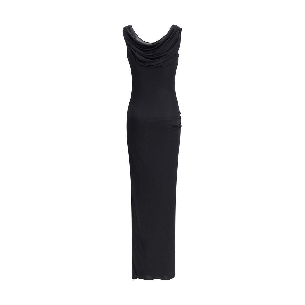 Langes drapiertes Jerseykleid