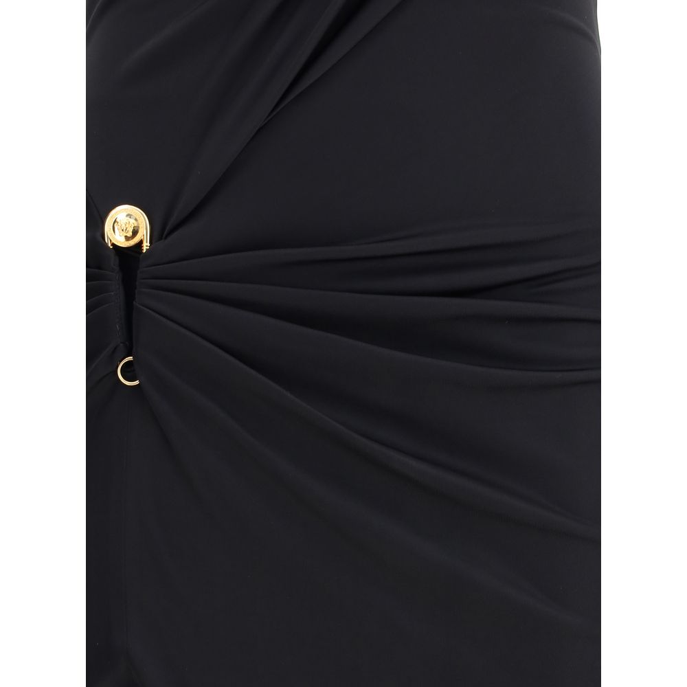 Langes drapiertes Jerseykleid
