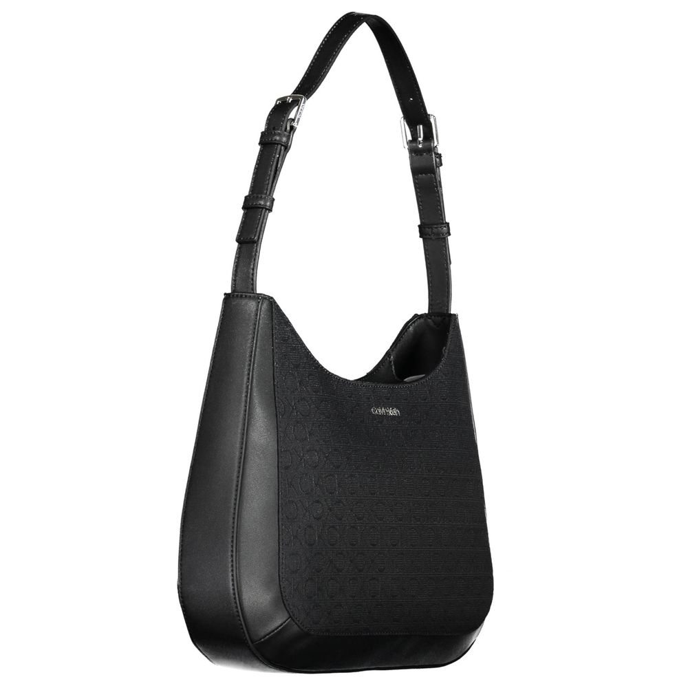 Schwarze Polyester-Handtasche