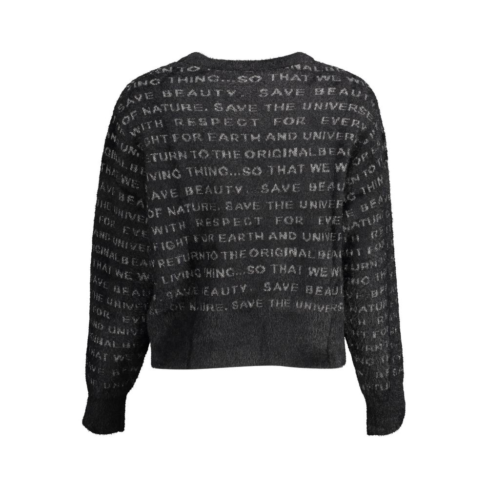 Schwarzer Polyesterpullover