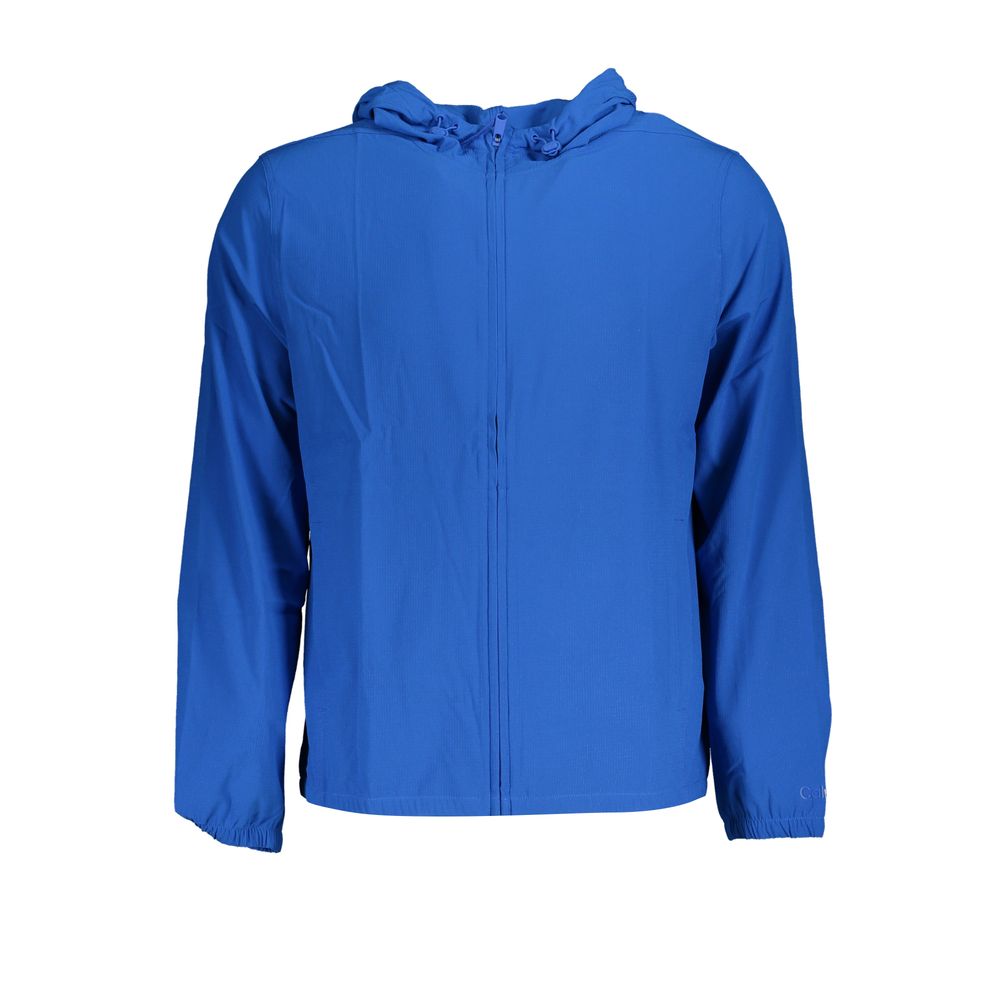 Blaue Polyesterjacke