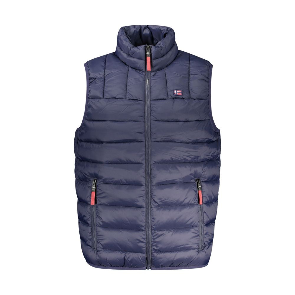 Blue Polyamide Men Jacket