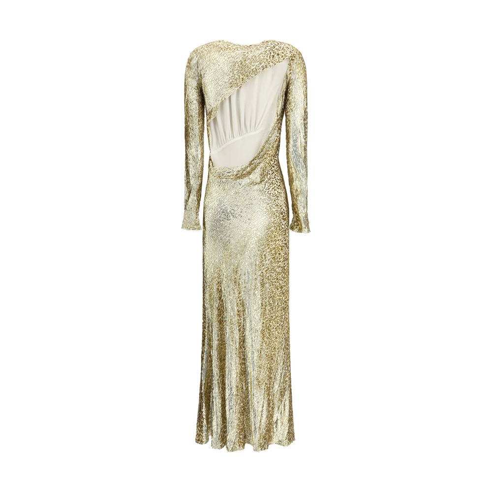 Langes Kleid mit Goldfaden