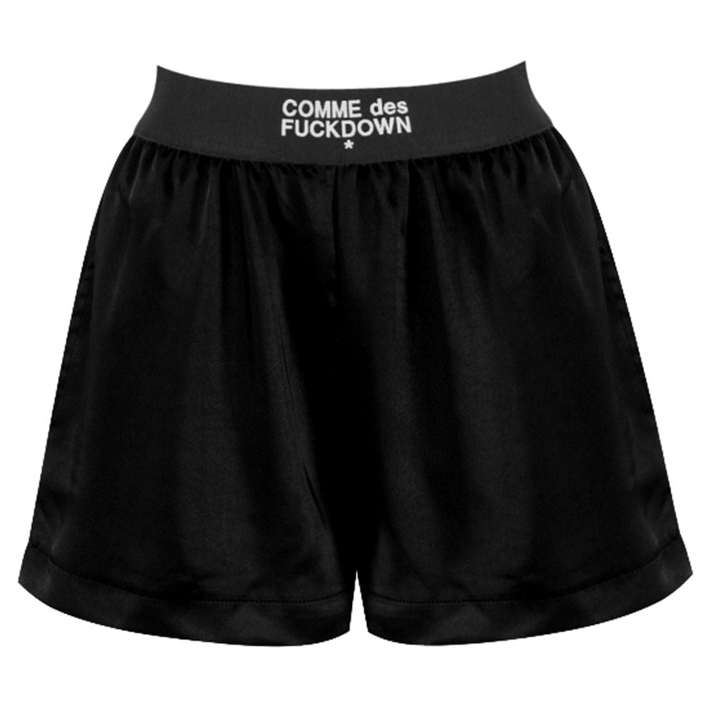 Schwarze Polyester-Shorts