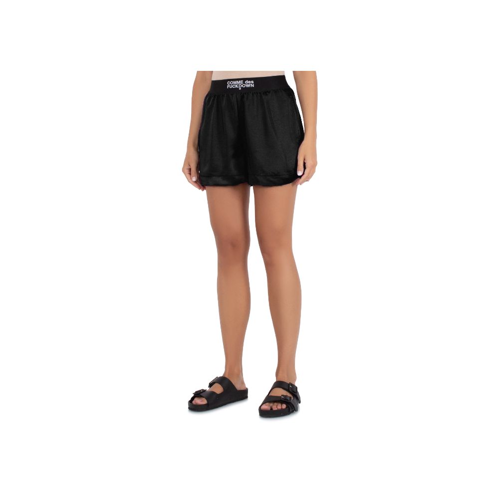 Schwarze Polyester-Shorts