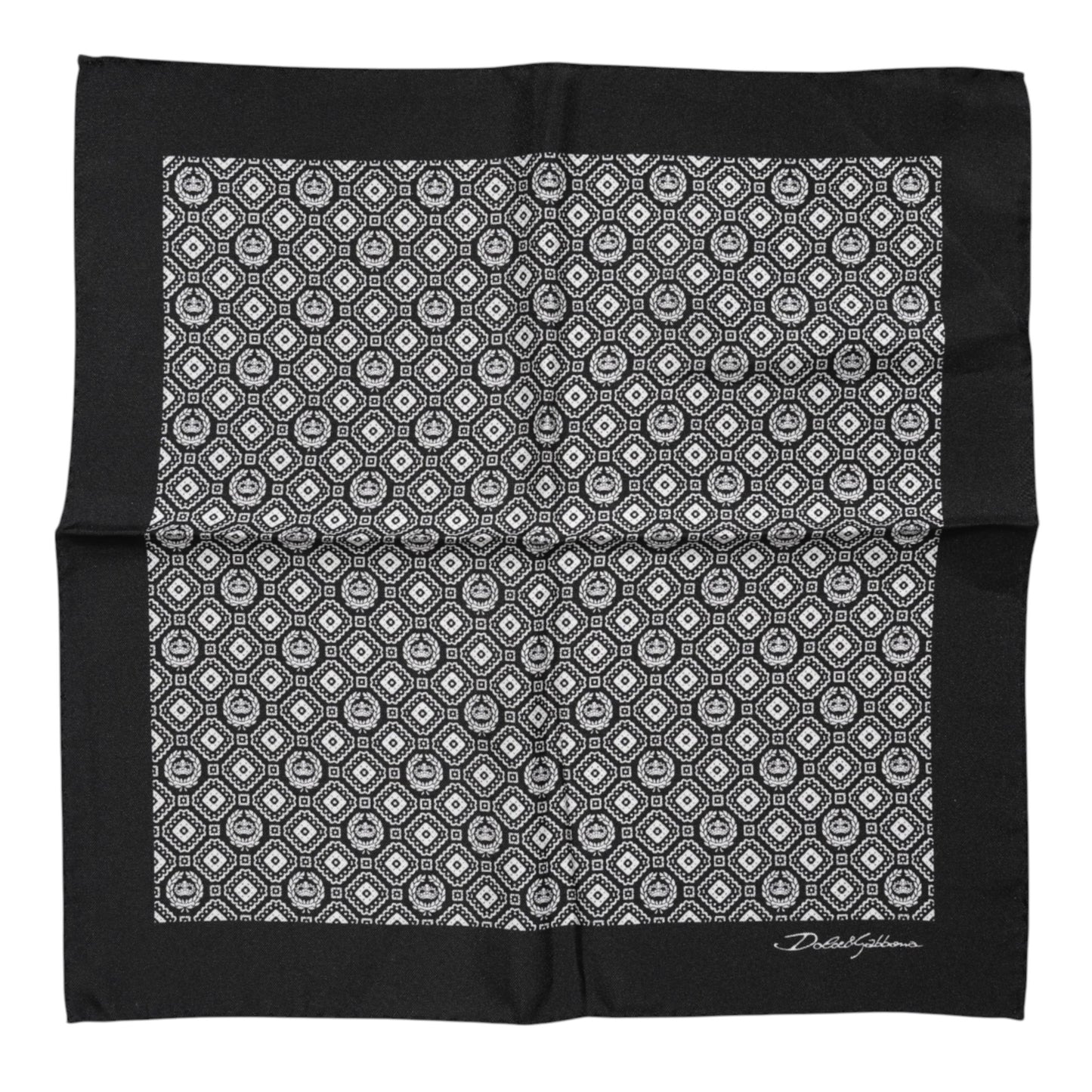 Schwarz-weiß gemusterter quadratischer Foulard-Schal