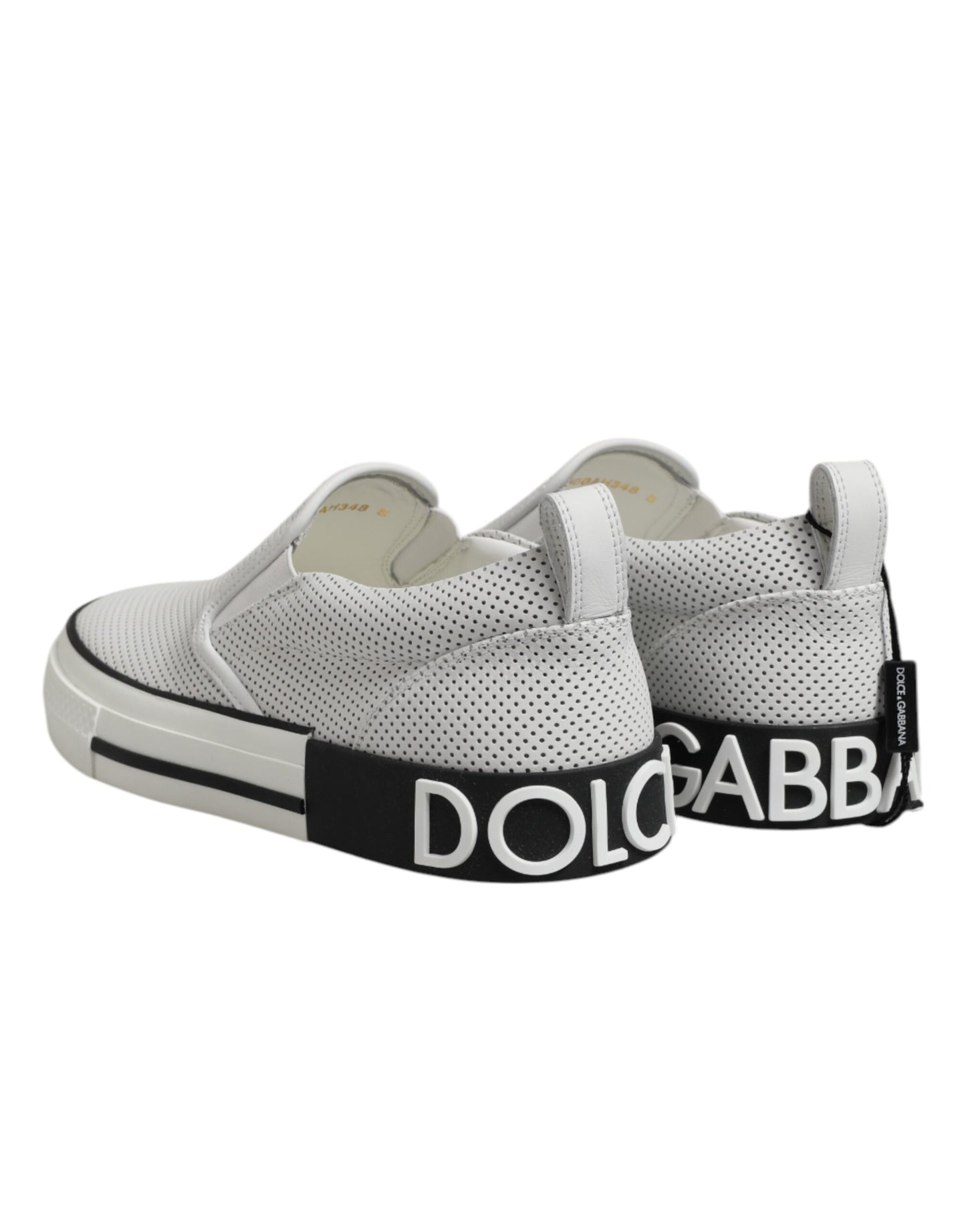 Weiße gepunktete Leder Slip On Herren Sneakers Schuhe