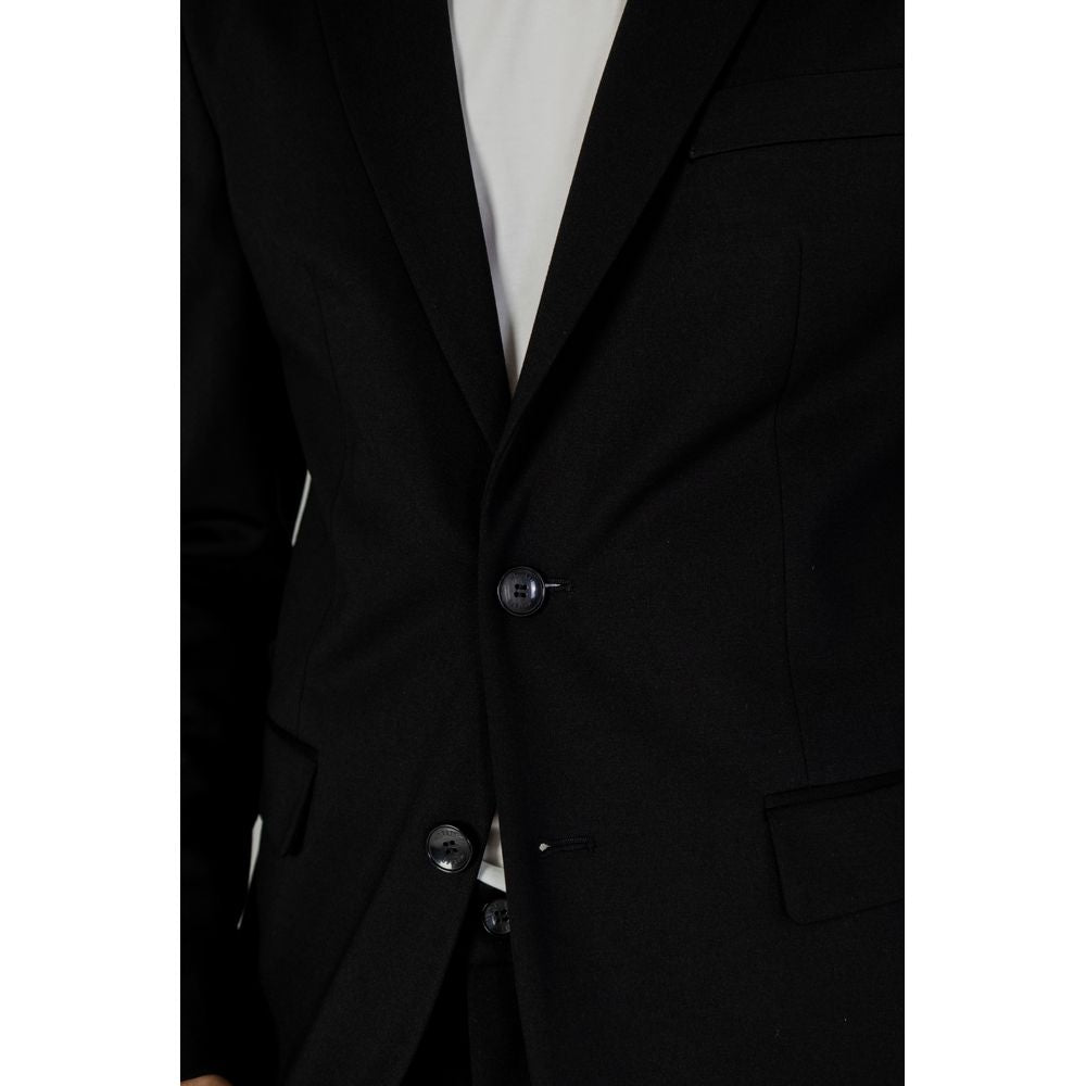 Schwarzer Polyester-Blazer